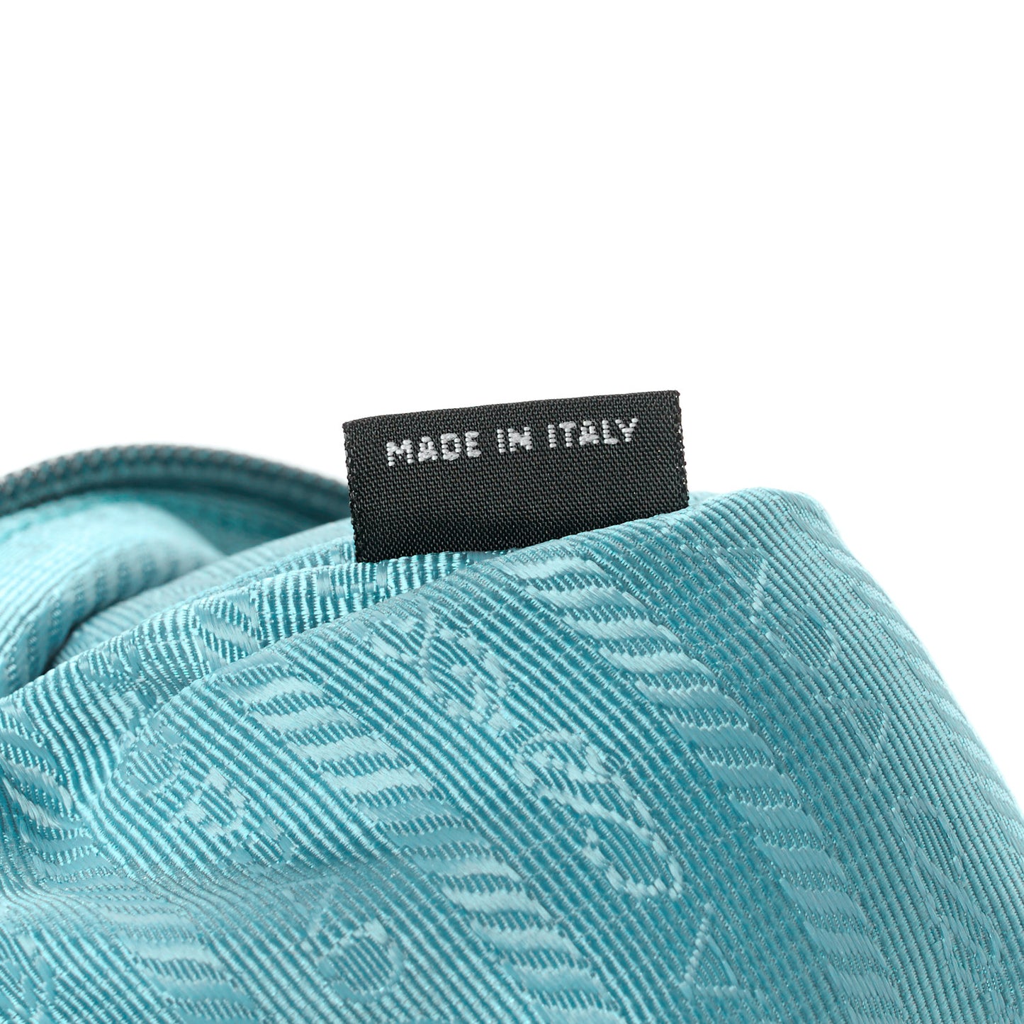 Tessuto Nylon Saffiano Wristlet Turchese