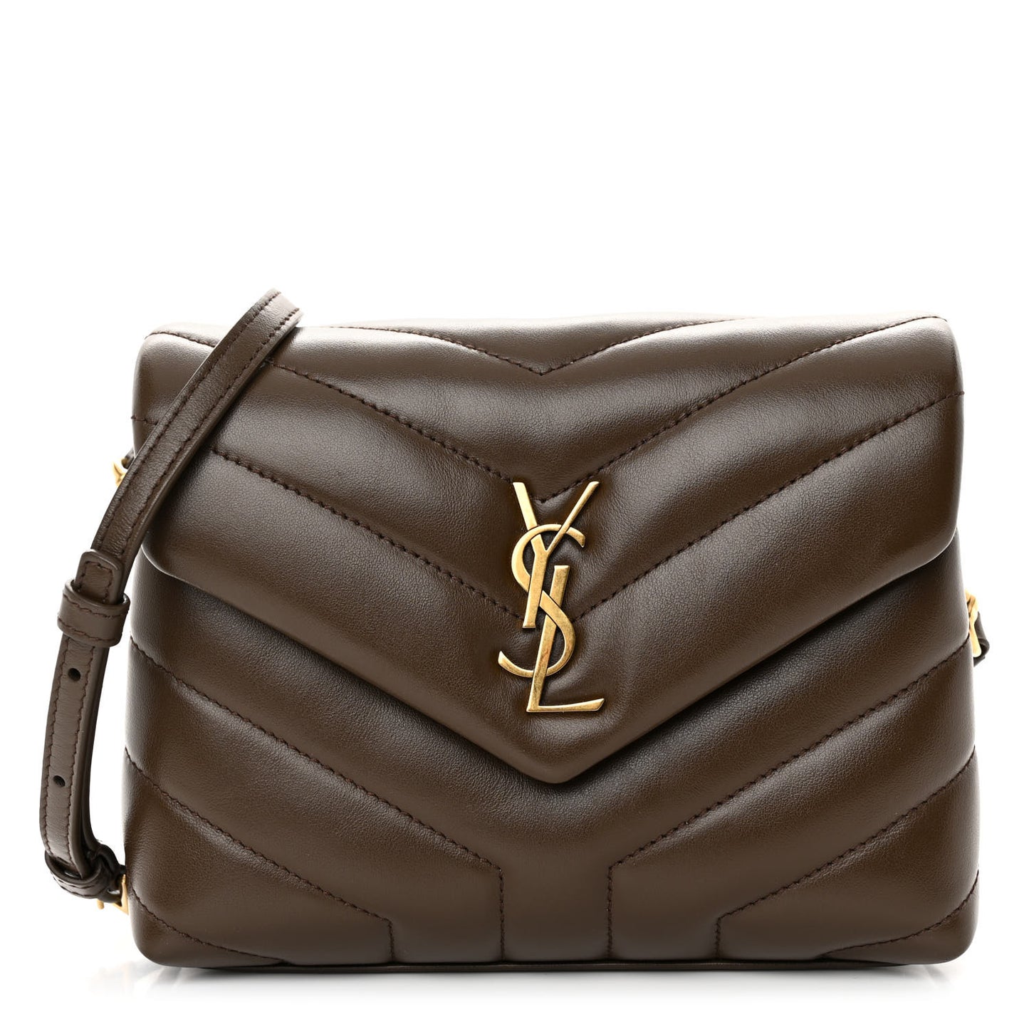 Calfskin Y Quilted Monogram Toy Loulou Crossbody Bag Soil Brown