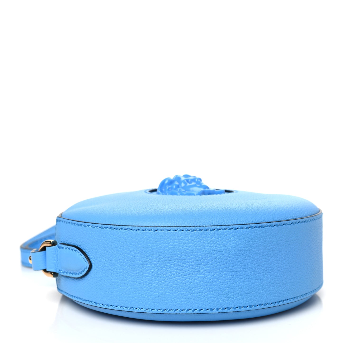 Calfskin La Medusa Round Camera Bag Light Blue