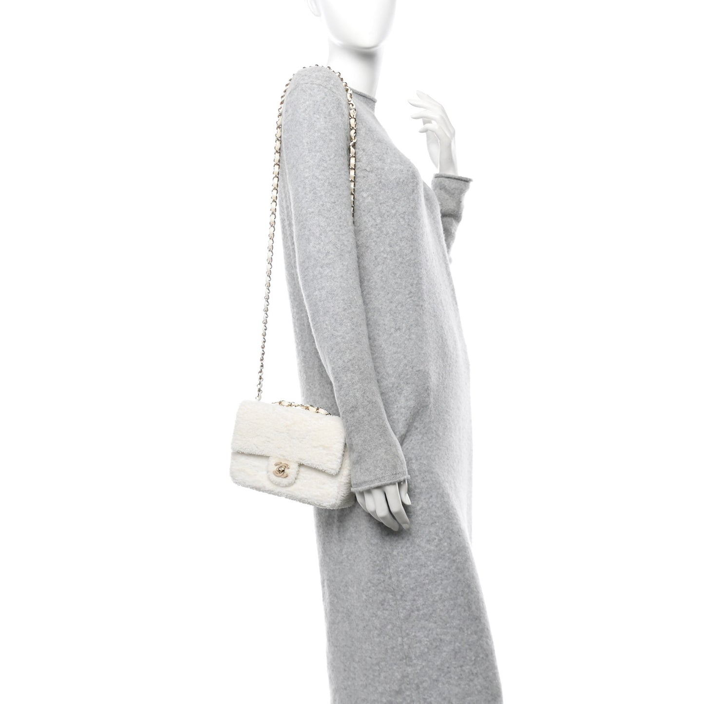 Sequin Mini Rectangular Flap White