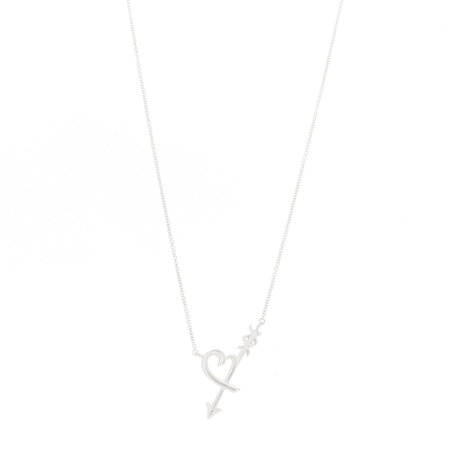 Sterling Silver Paloma Picasso Heart and Arrow Pendant Necklace