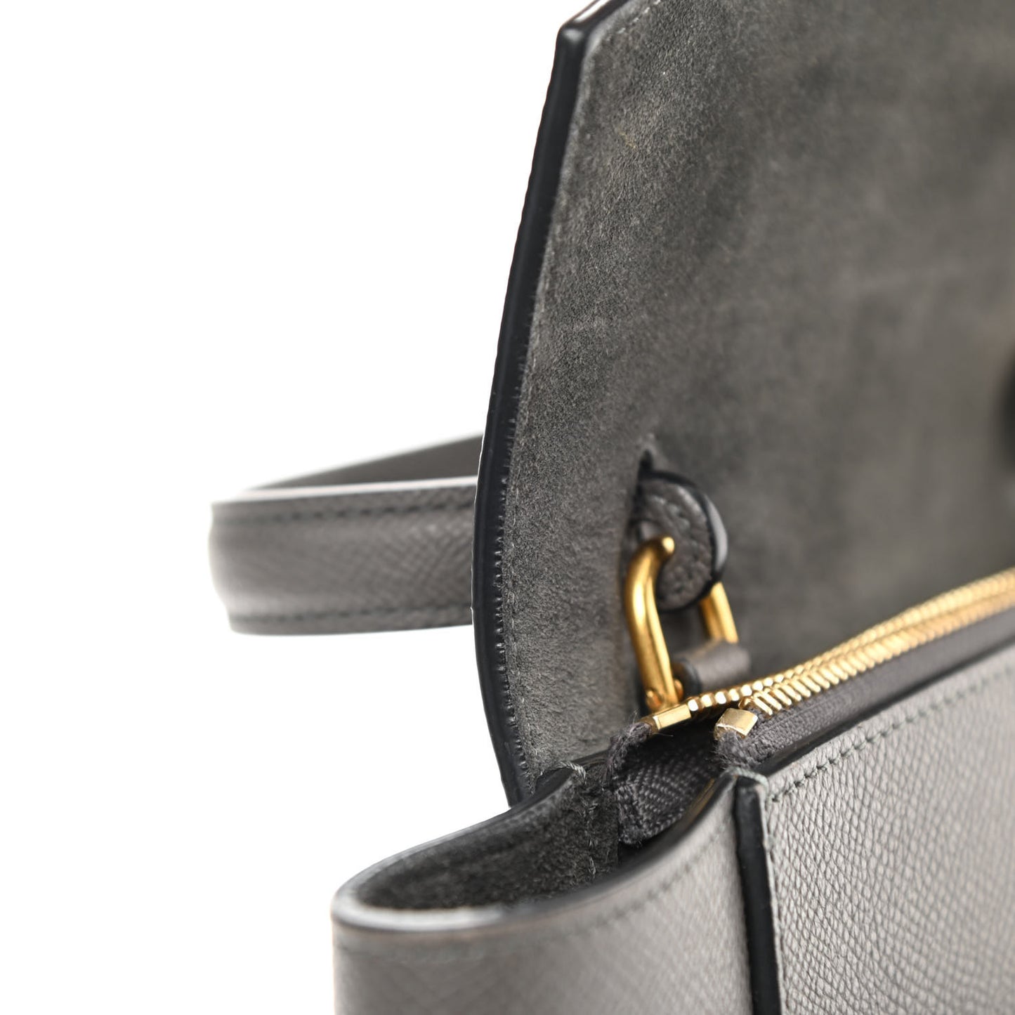Grained Calfskin Nano Belt Bag Grey