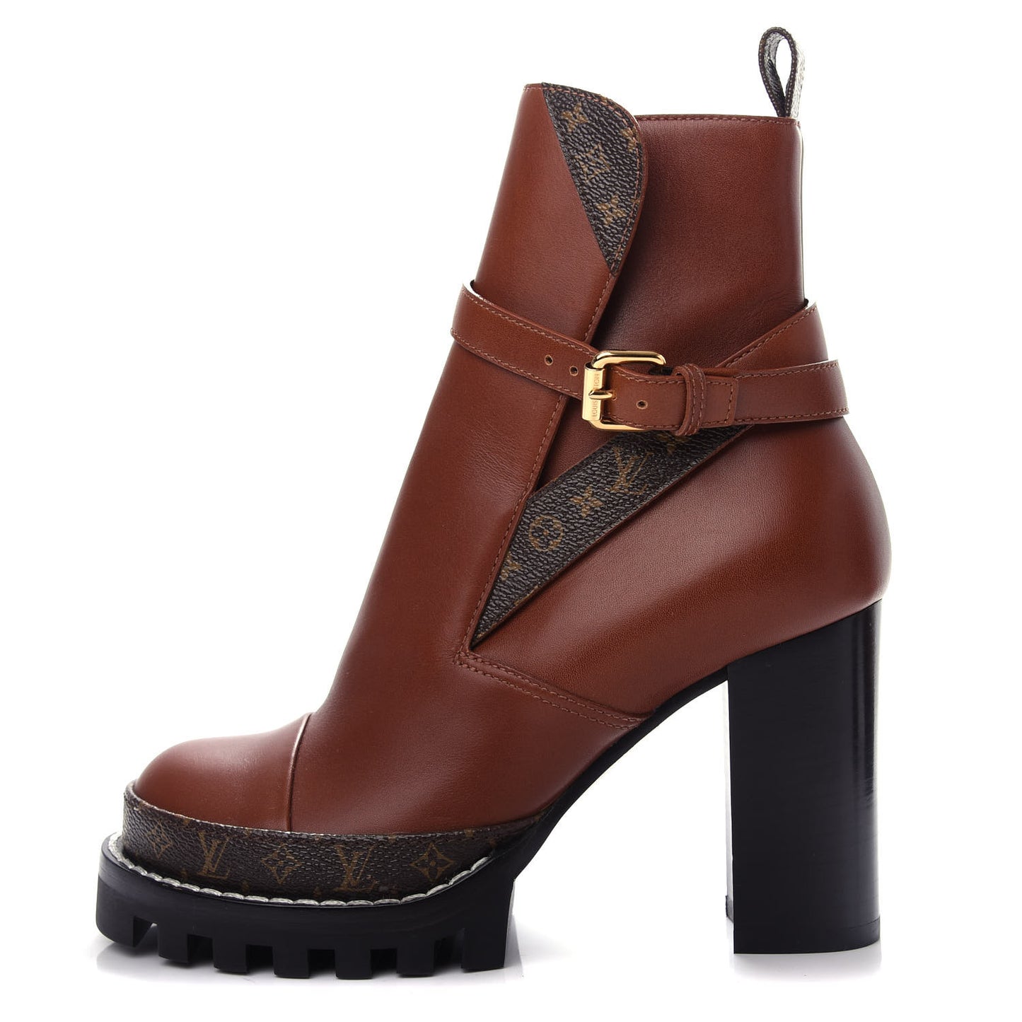 Calfskin Monogram Star Trail Ankle Boots 37 Cognac