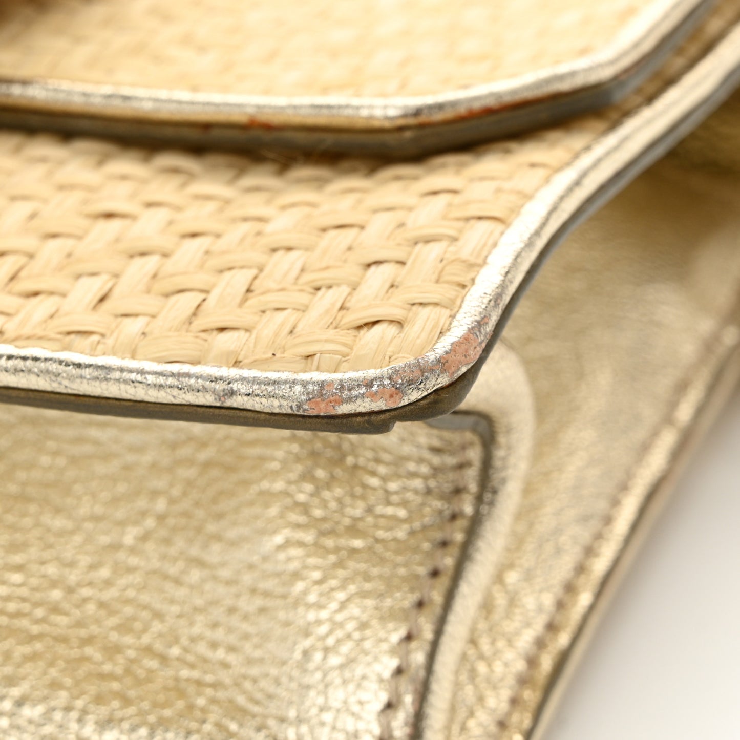 Raffia Madras Crystal Embellished Lady Shoulder Bag Naturale Pirite