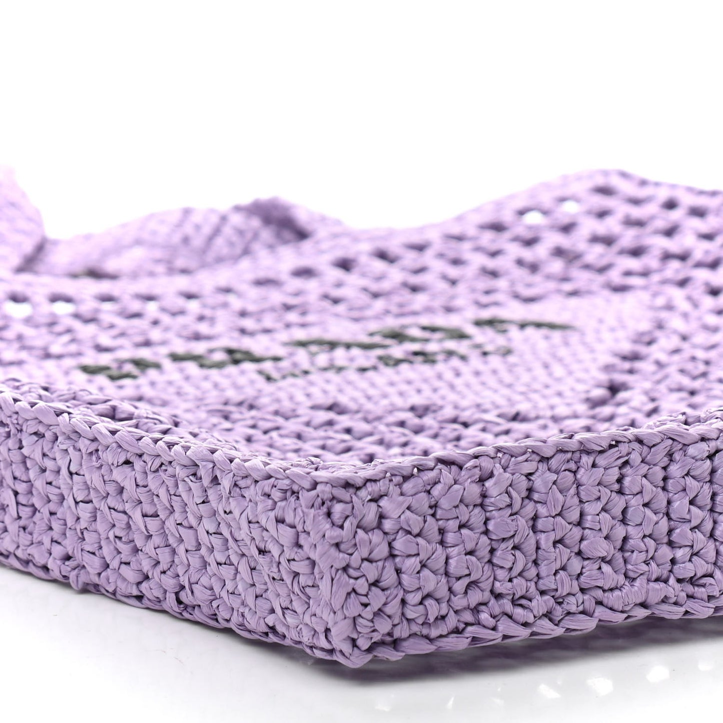 Yarn Raffia Effect Crochet Logo Embroidered Tote Bag Lilium