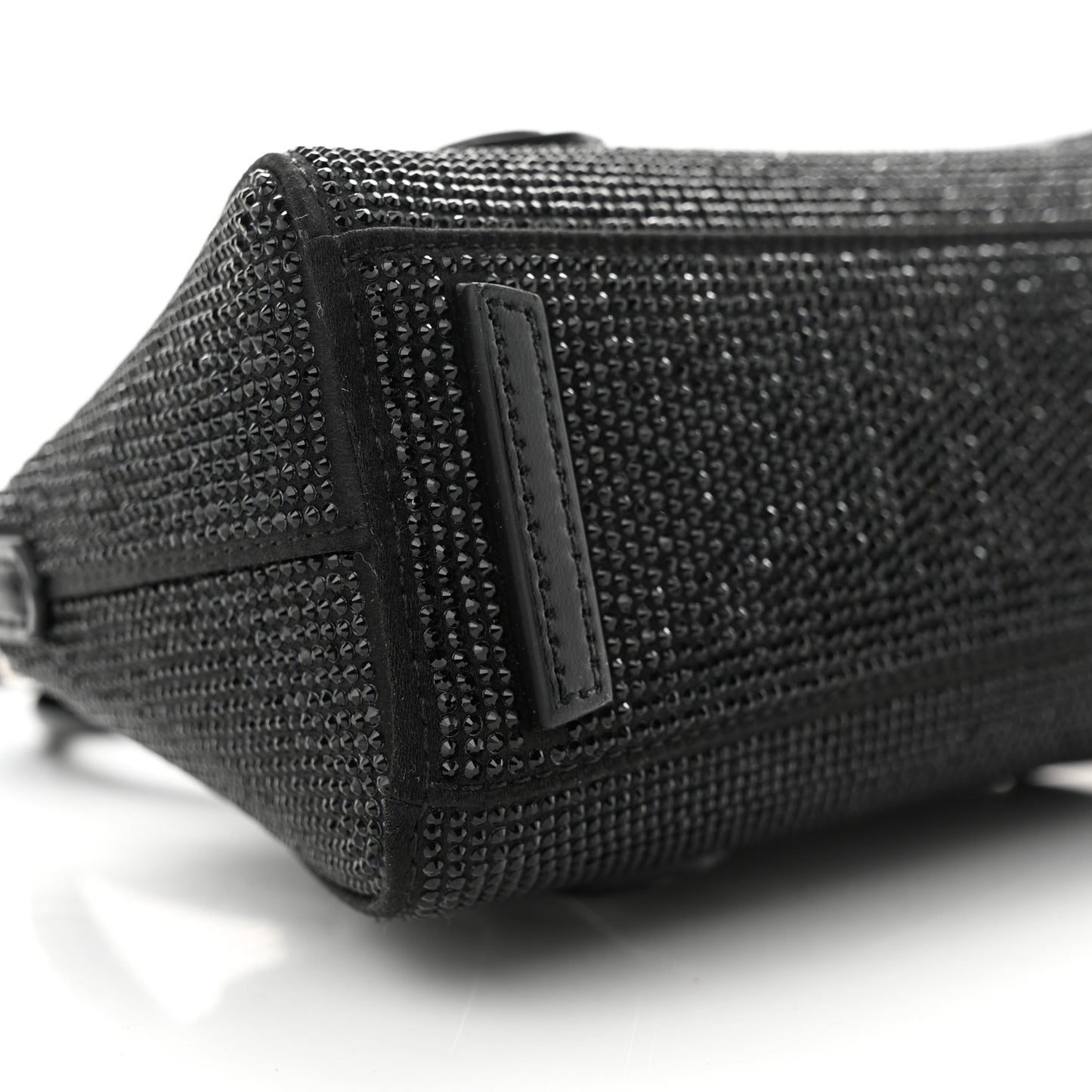 Lambskin Satin Strass Mini Antigona Stretch Black