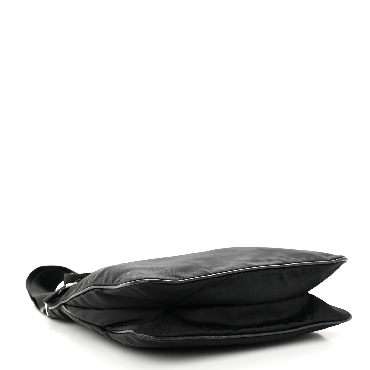 Nylon Vela Flat Messenger Bag Black