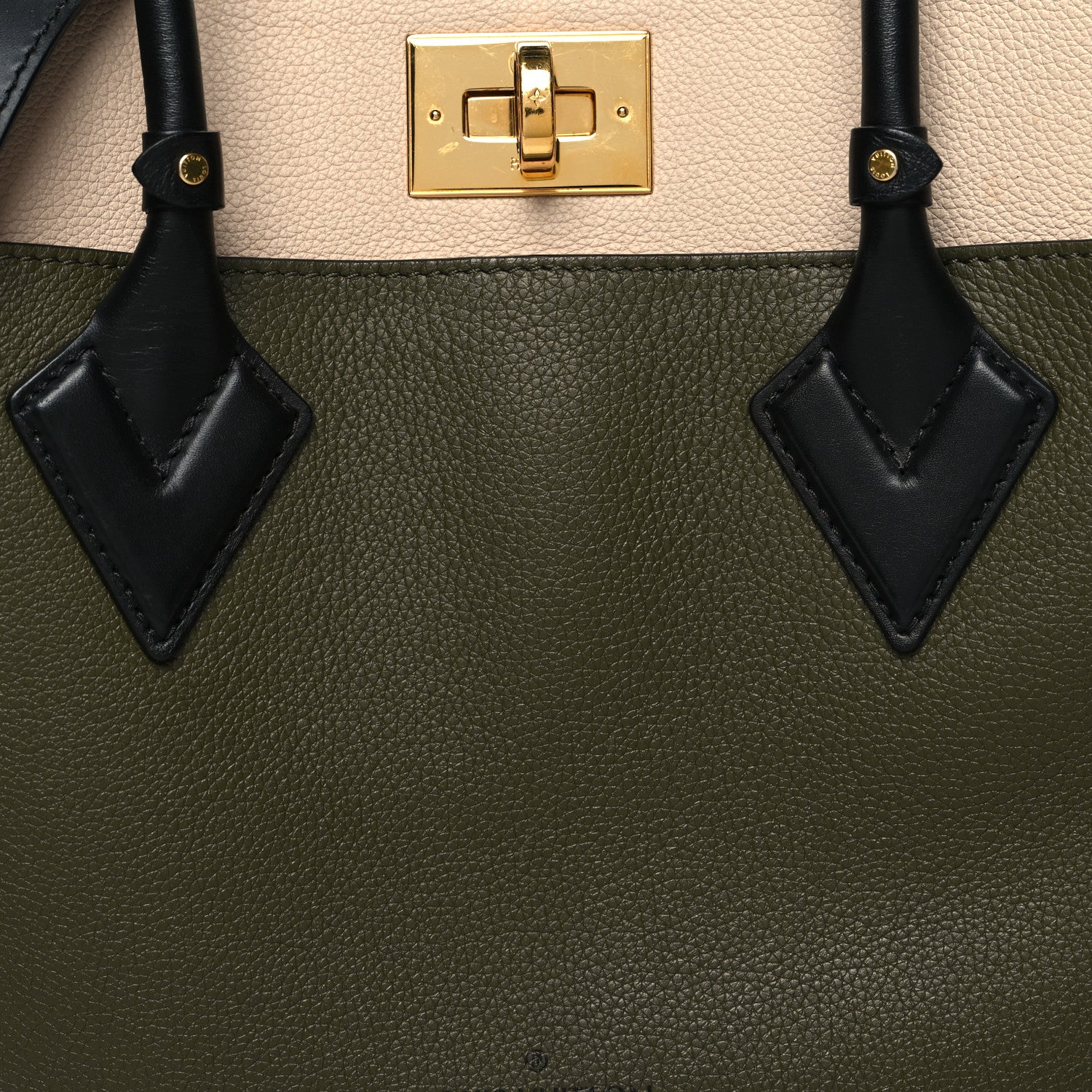 Louis Vuitton Calfskin Monogram On My Side MM Laurier Green Toffee Latte Beige 8 of 10