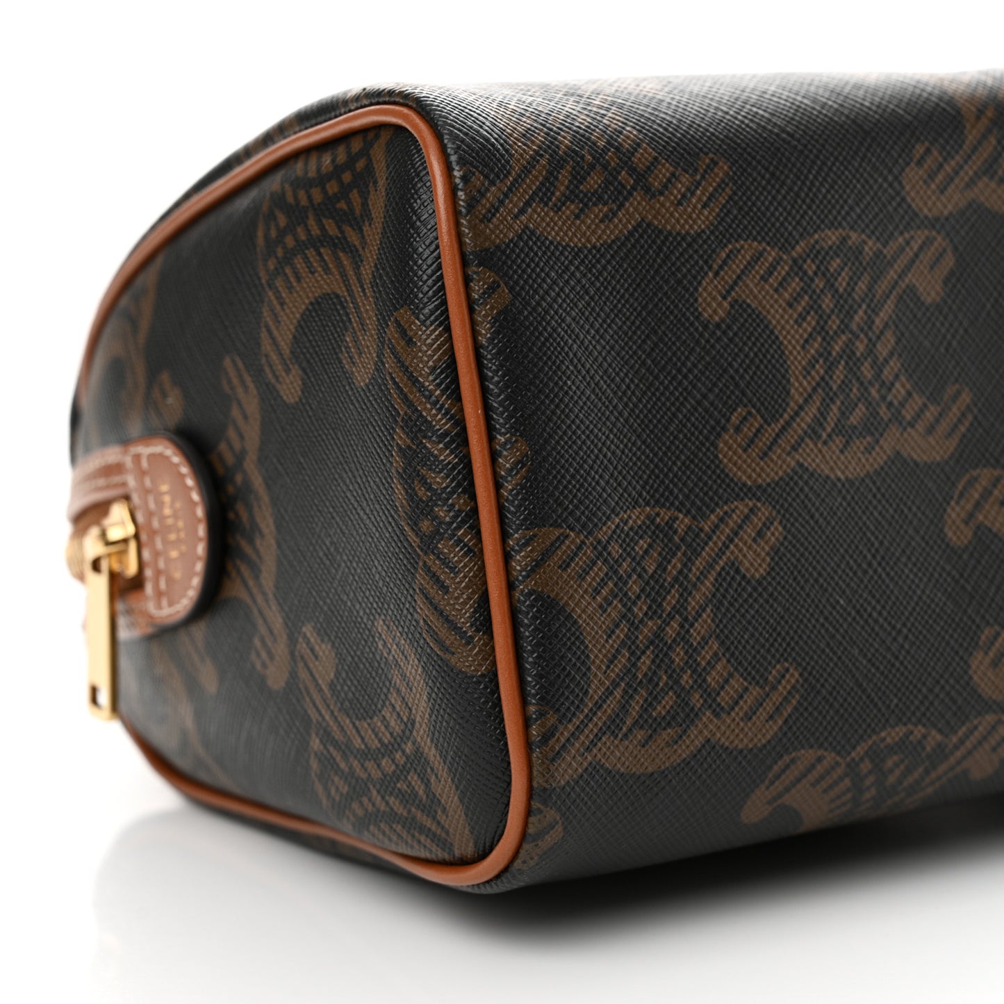 Triomphe Canvas XL Calfskin Small Boston Bag Tan