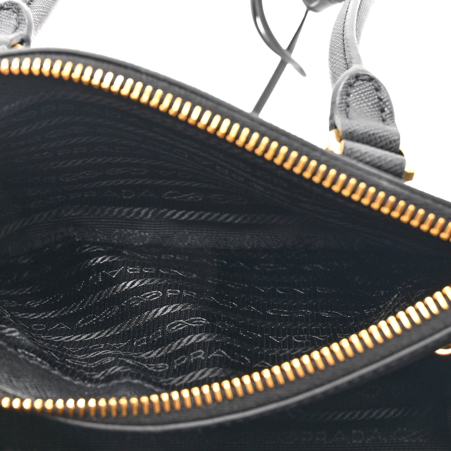 Prada Saffiano Lux Mini Galleria Double Zip Shoulder Tote Black 5 of 12