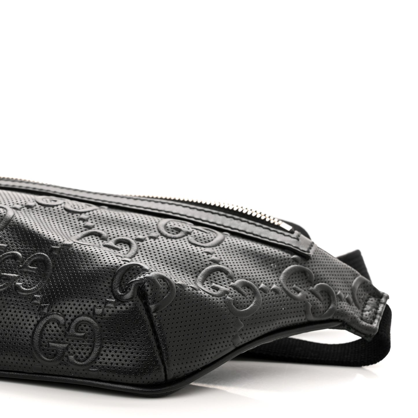 Calfskin GG Tennis Embossed Belt Bag Black