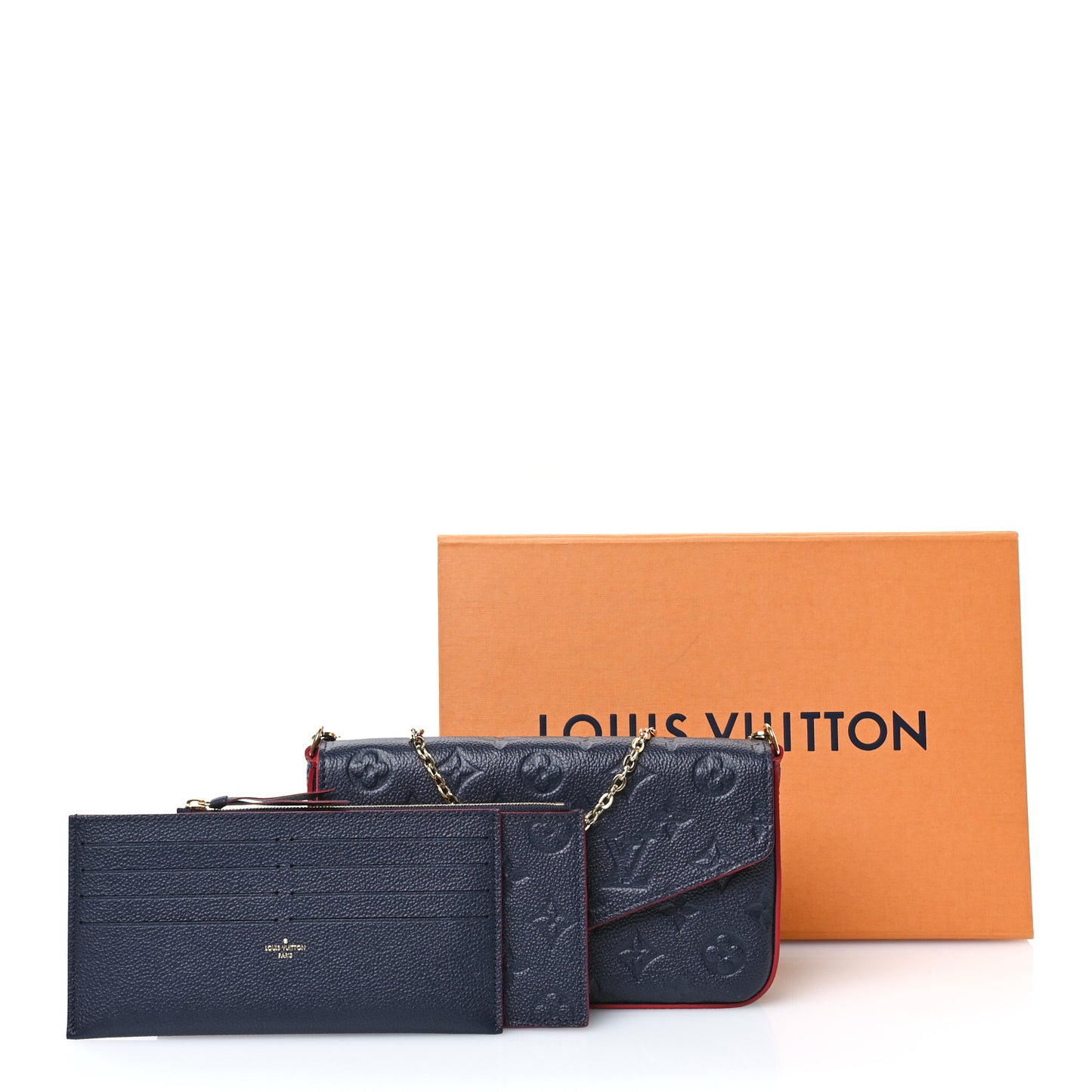 Empreinte Pochette Felicie Chain Wallet Marine Rouge