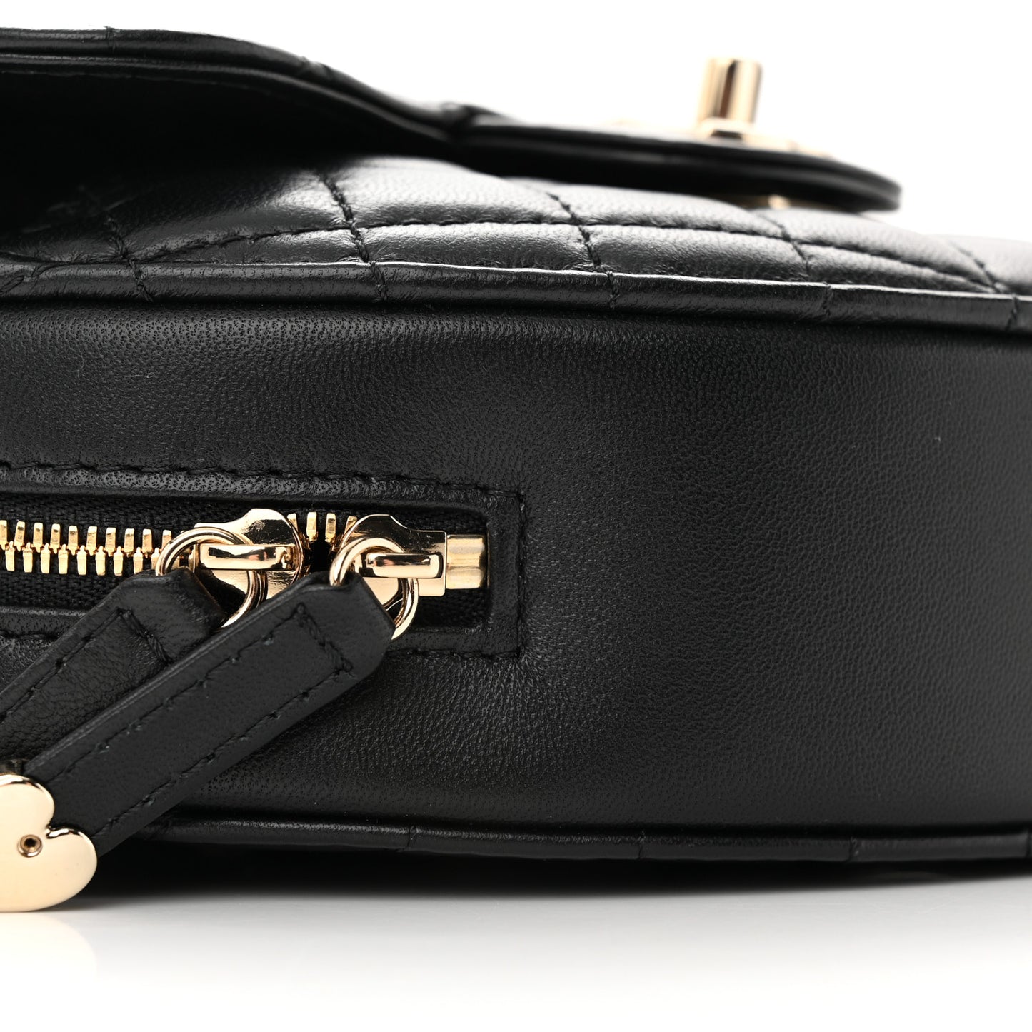 Lambskin Quilted CC In Love Heart Bag Black