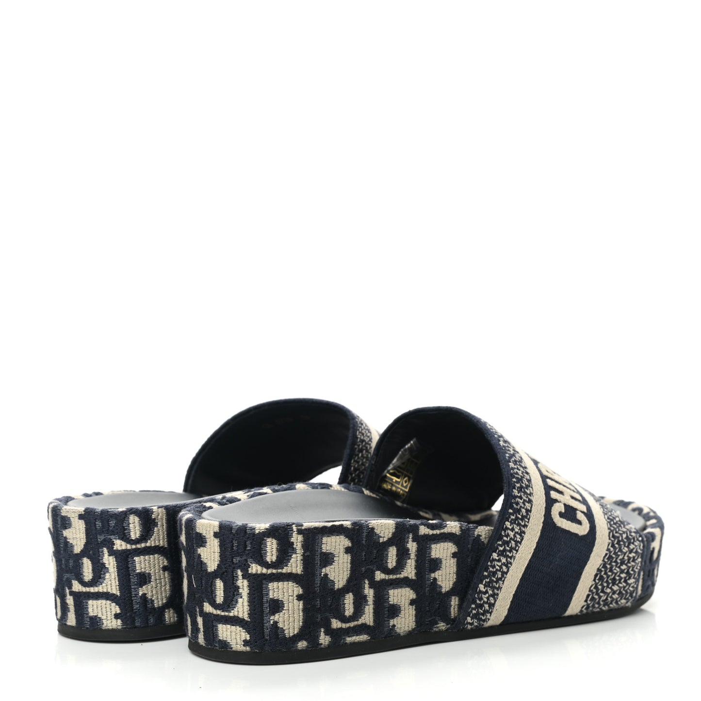 Oblique D-Way Platform Slide Sandals 38 Deep Blue