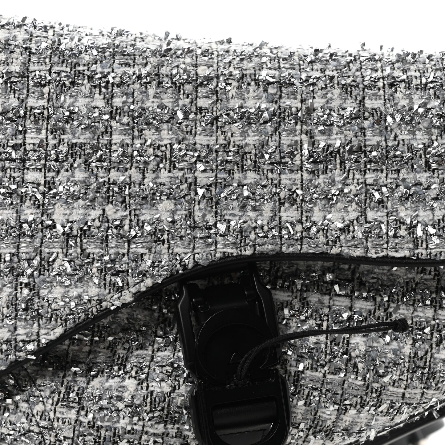 Tweed Saddle Bag Black Silver