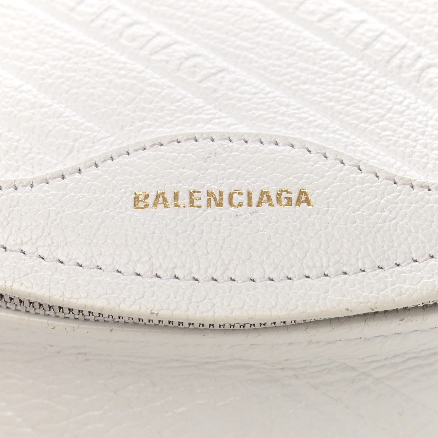 Shiny Goatskin Allover Logo Embossed XXS Souvenir Belt Bag White