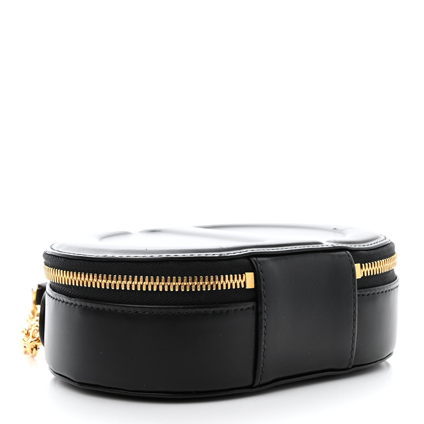 Calfskin CD Signature Oval Crossbody Camera Bag Black