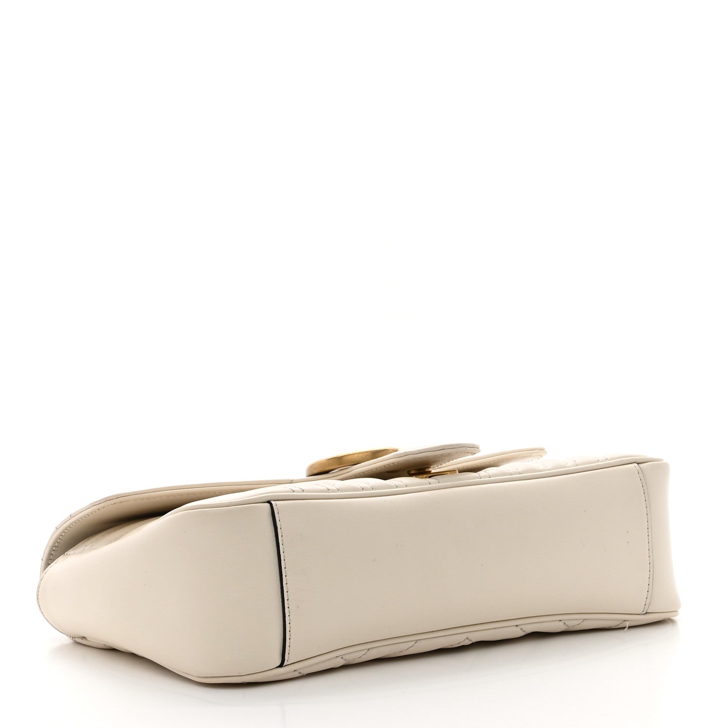 Gucci Calfskin Matelasse Small GG Marmont Shoulder Bag White 4 of 11