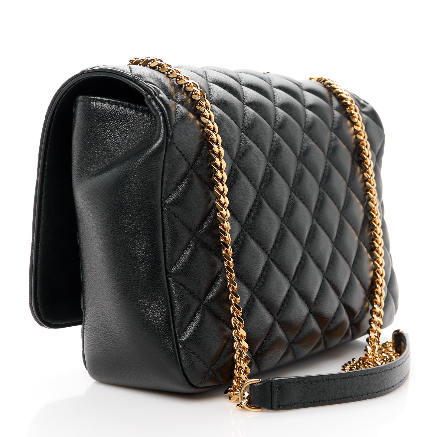 Nappa Quilted La Medusa Chain Crossbody Black