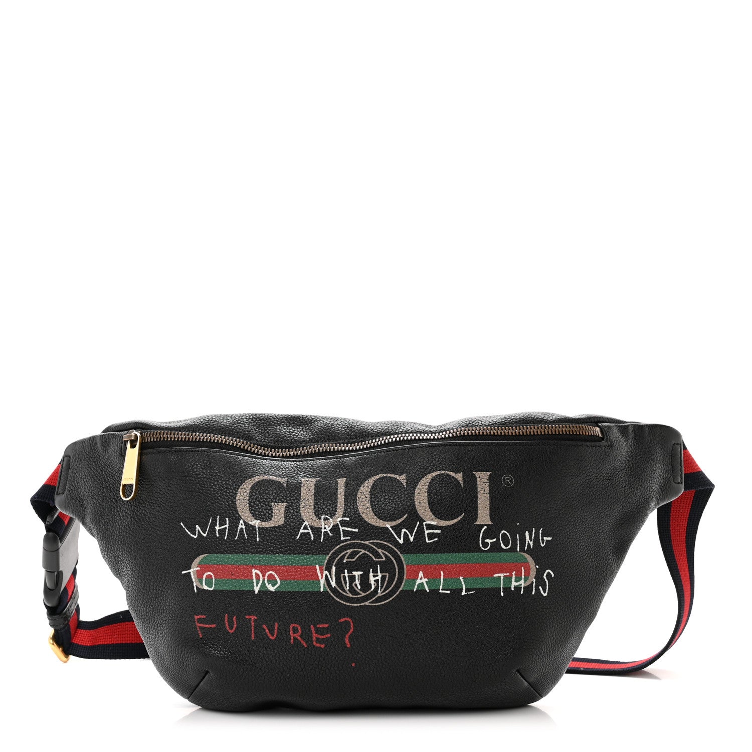 Gucci Grained Calfskin Coco Capitan Logo Belt Bag Black 1 of 16