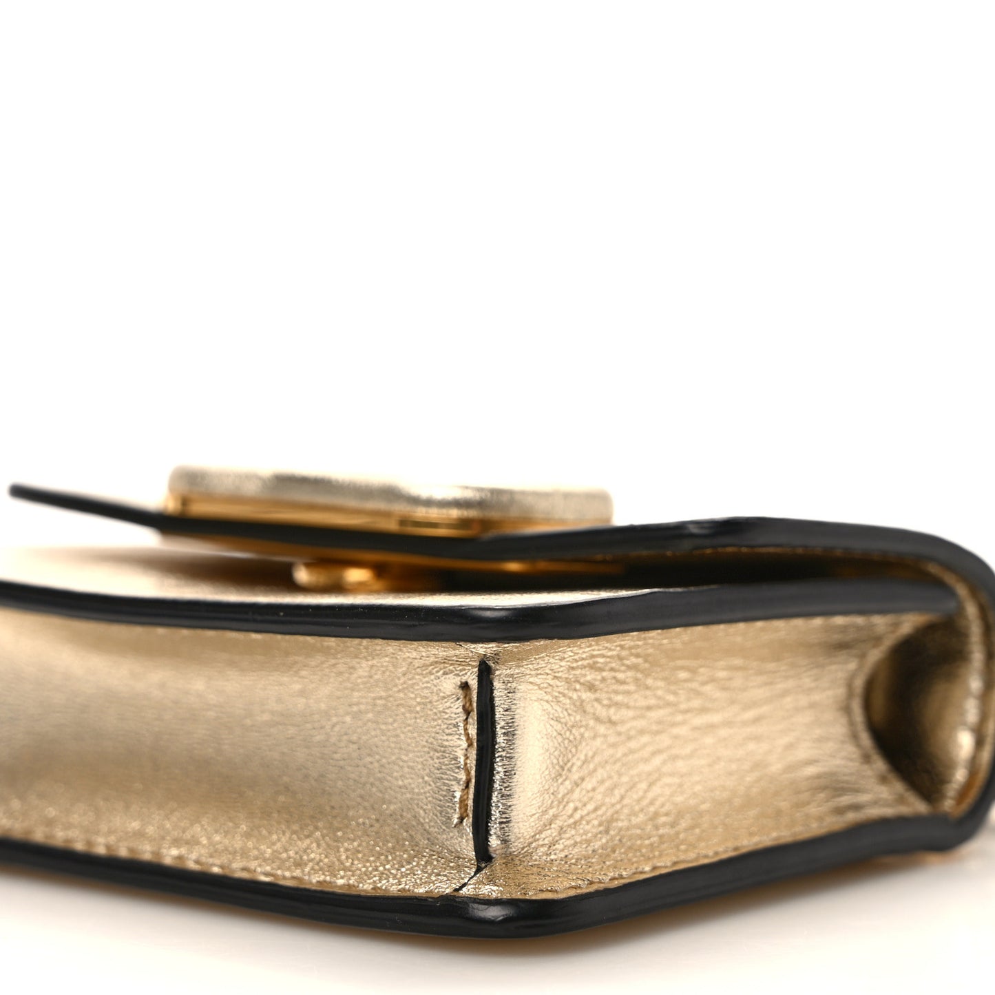 Metallic Calfskin Micro VSling Shoulder Bag Sahara