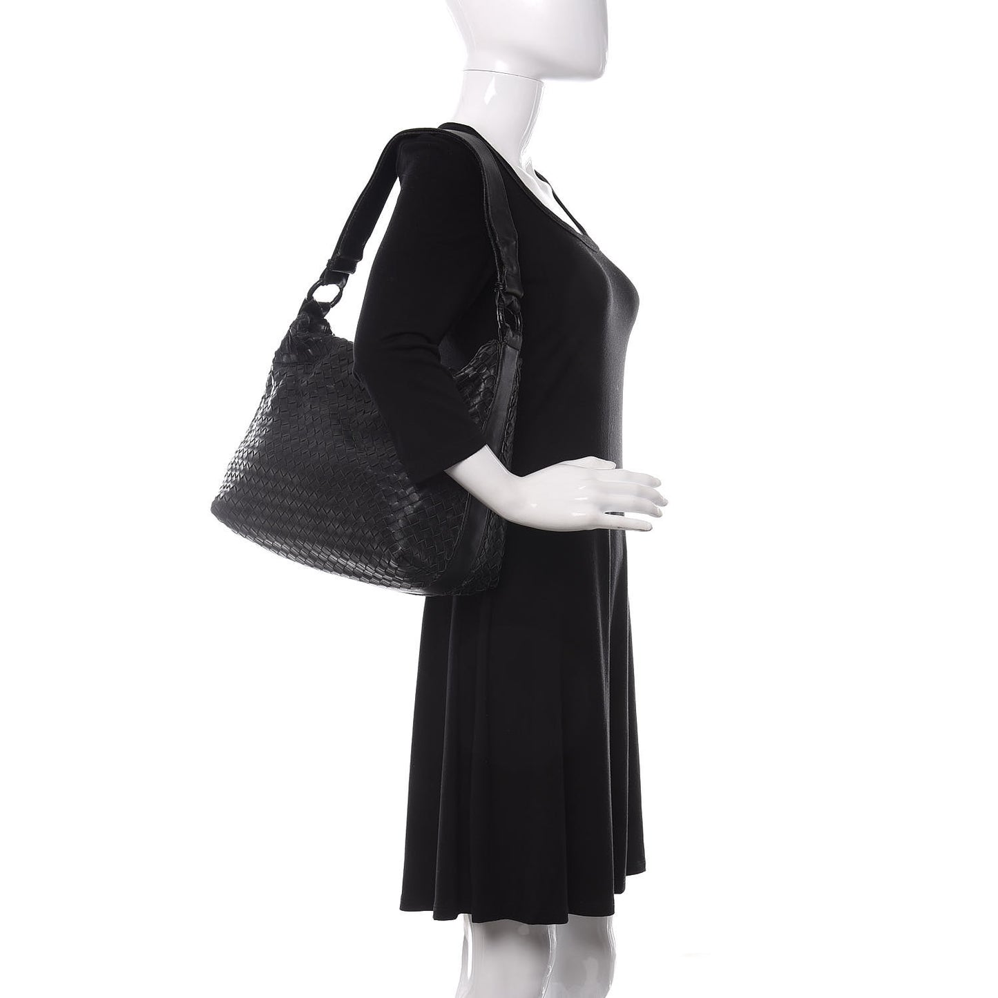 Nappa Intrecciato Hobo Black
