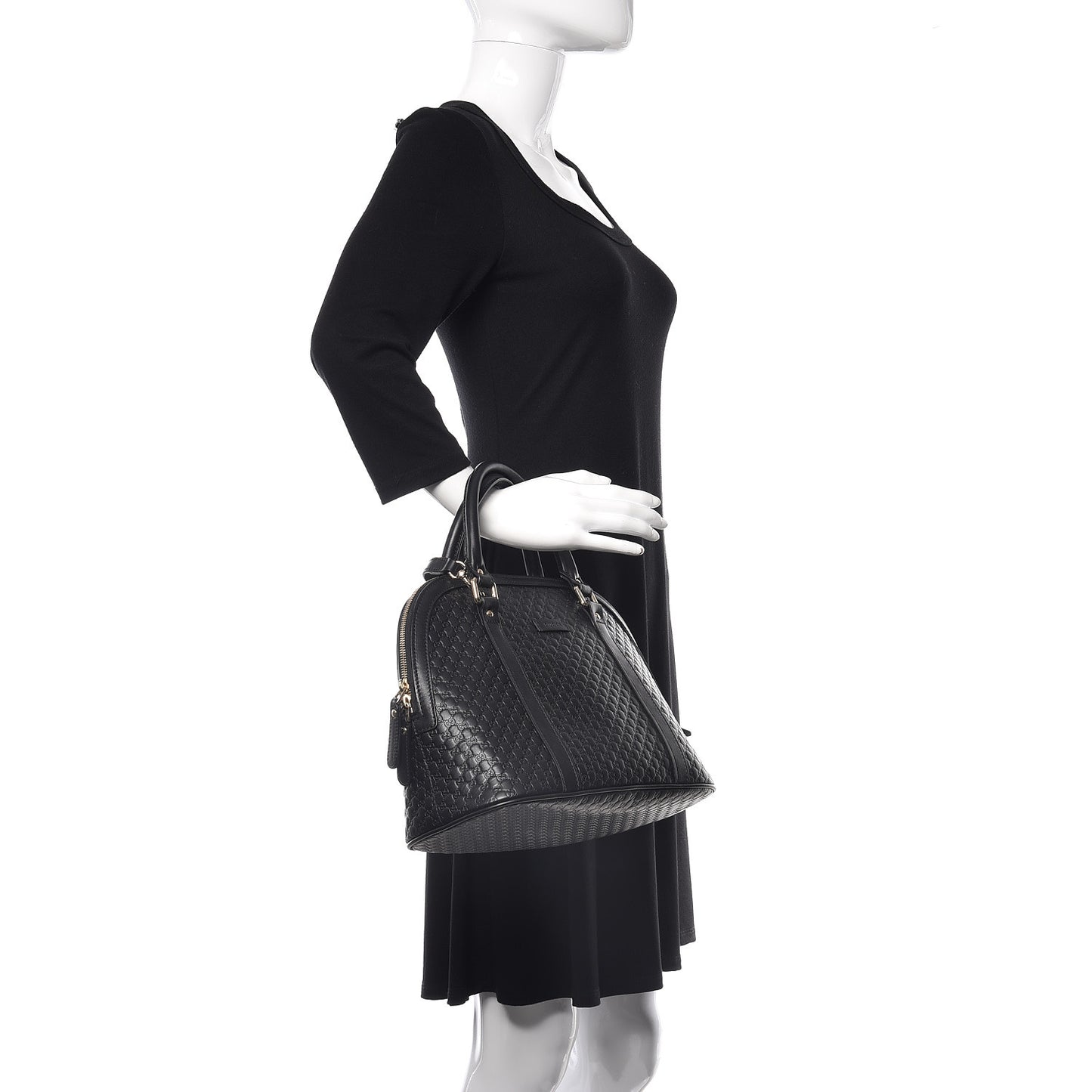 Microguccissima Medium Dome Bag Black