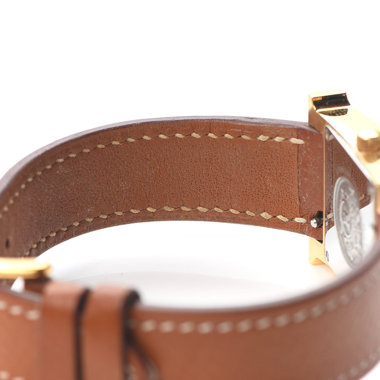 Hermes Stainless Steel Epsom 21mm Heure H Hour Quartz Watch Gold 5 of 6