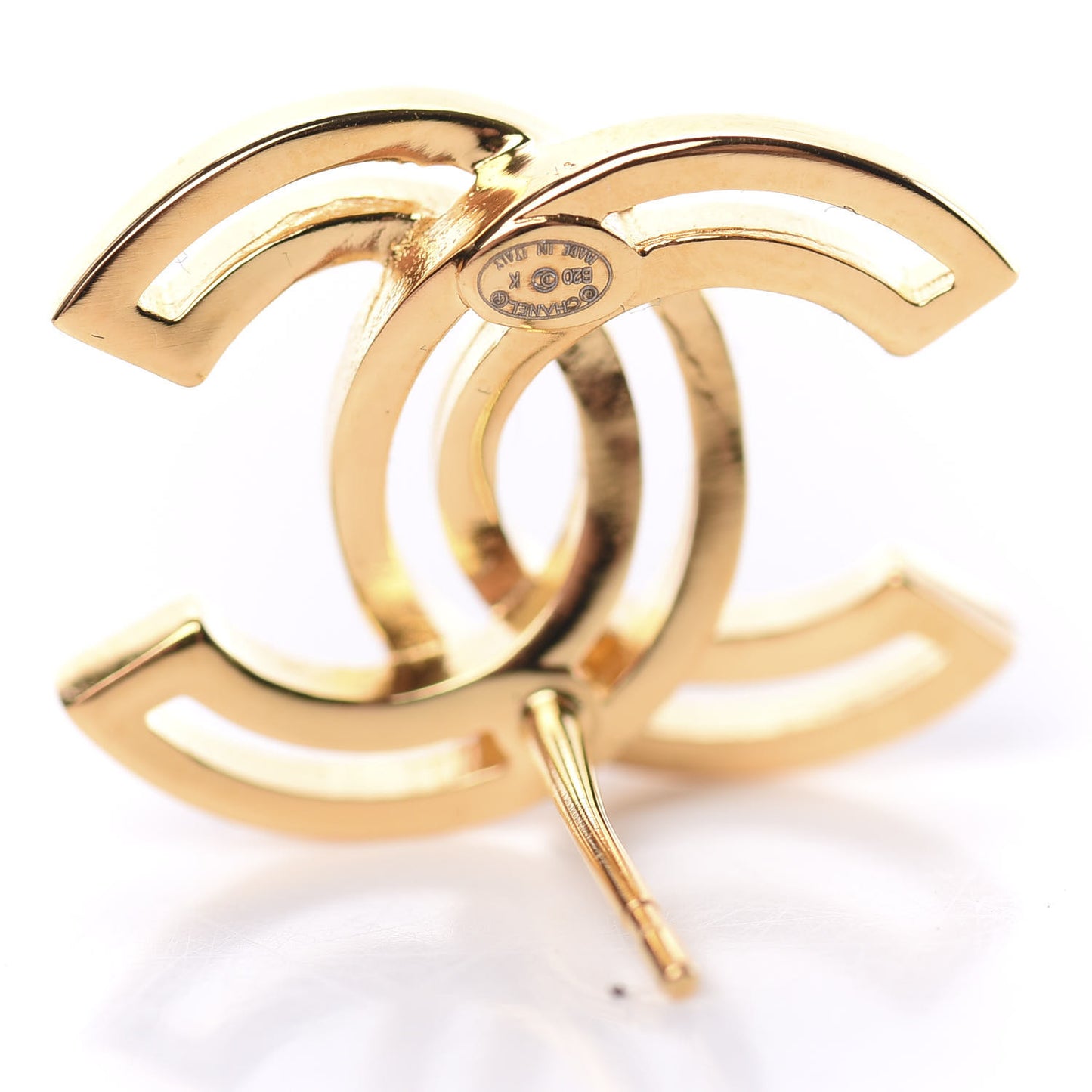 Metal Obazine CC Earrings Gold