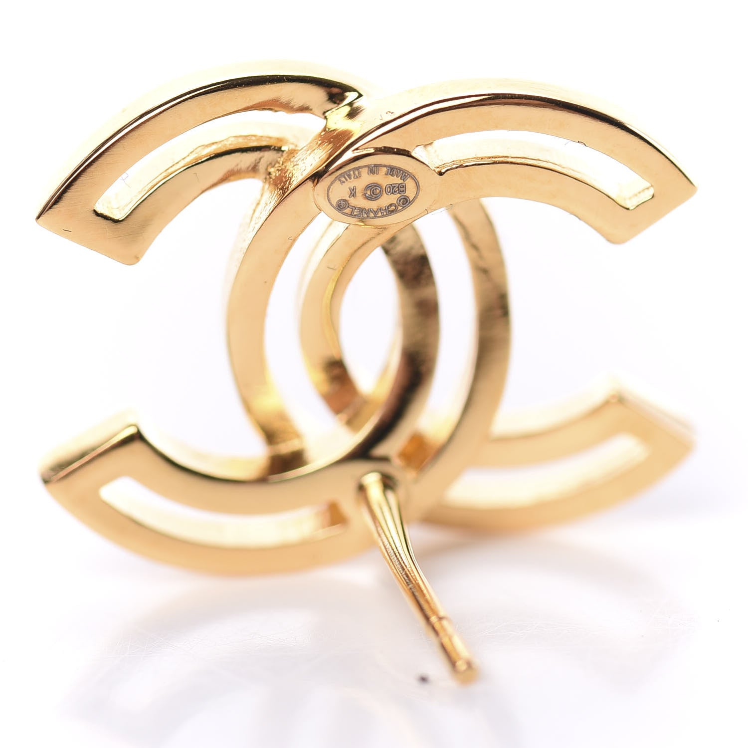 Chanel Metal Obazine CC Earrings Gold 5 of 6