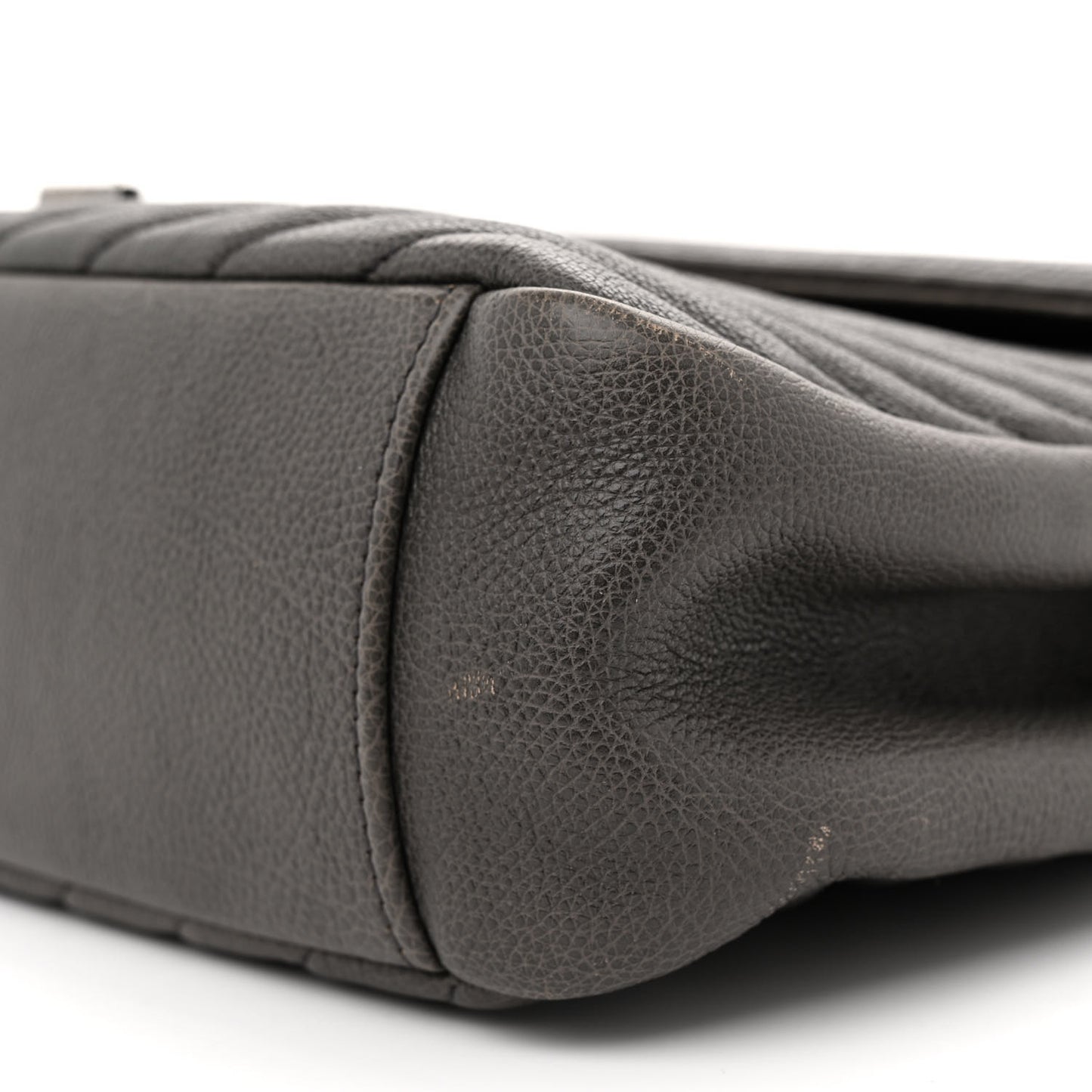 Sheepskin Matelasse Large Monogram College Satchel Dark Anthracite