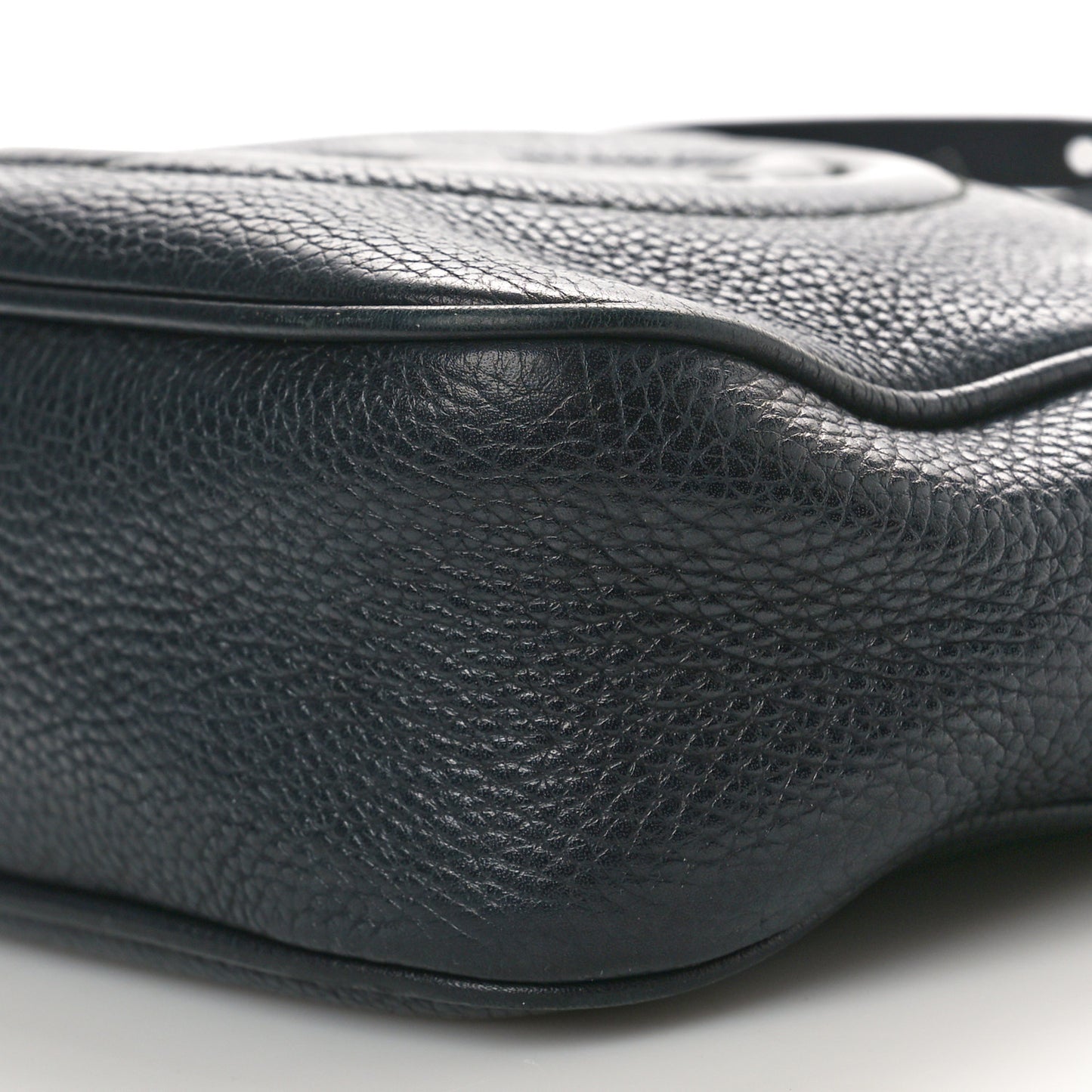 Pebbled Calfskin Small Soho Disco Bag Black