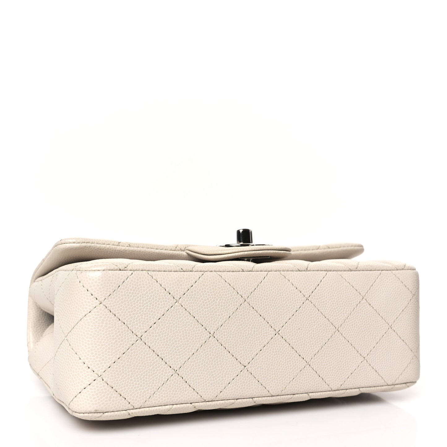 Caviar Quilted Mini Rectangular Flap Ivory