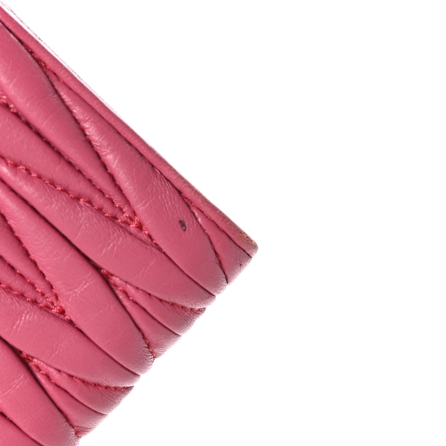 Nappa Matelasse Flap Tri-Fold Wallet Geranio