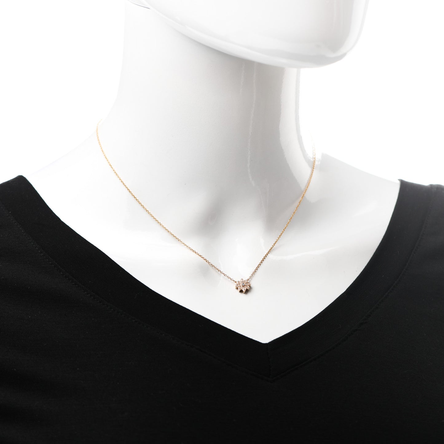 18K Rose Gold Diamond Enchant Flower Pendant Necklace