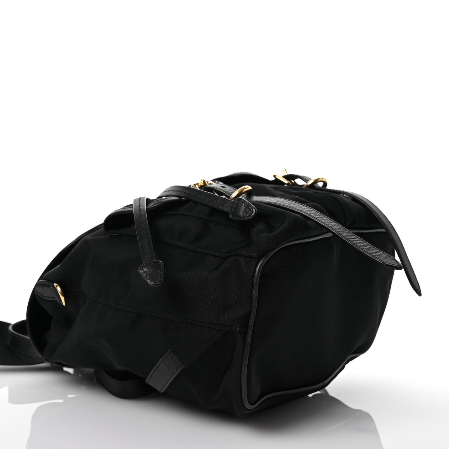 Tessuto Nylon Soft Calfskin Backpack Black