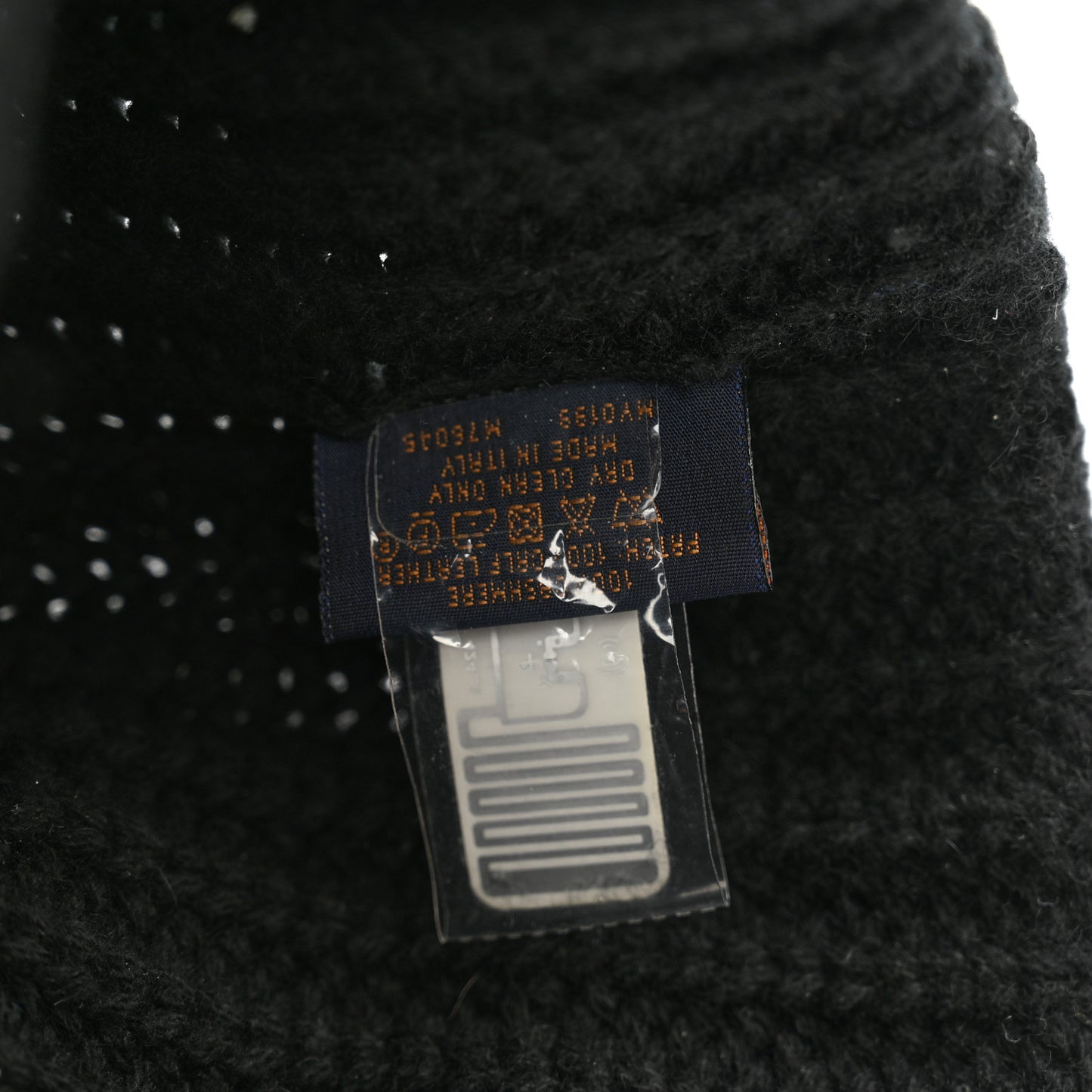Cashmere Ribbed LV Knithead Bonnet Beanie Black