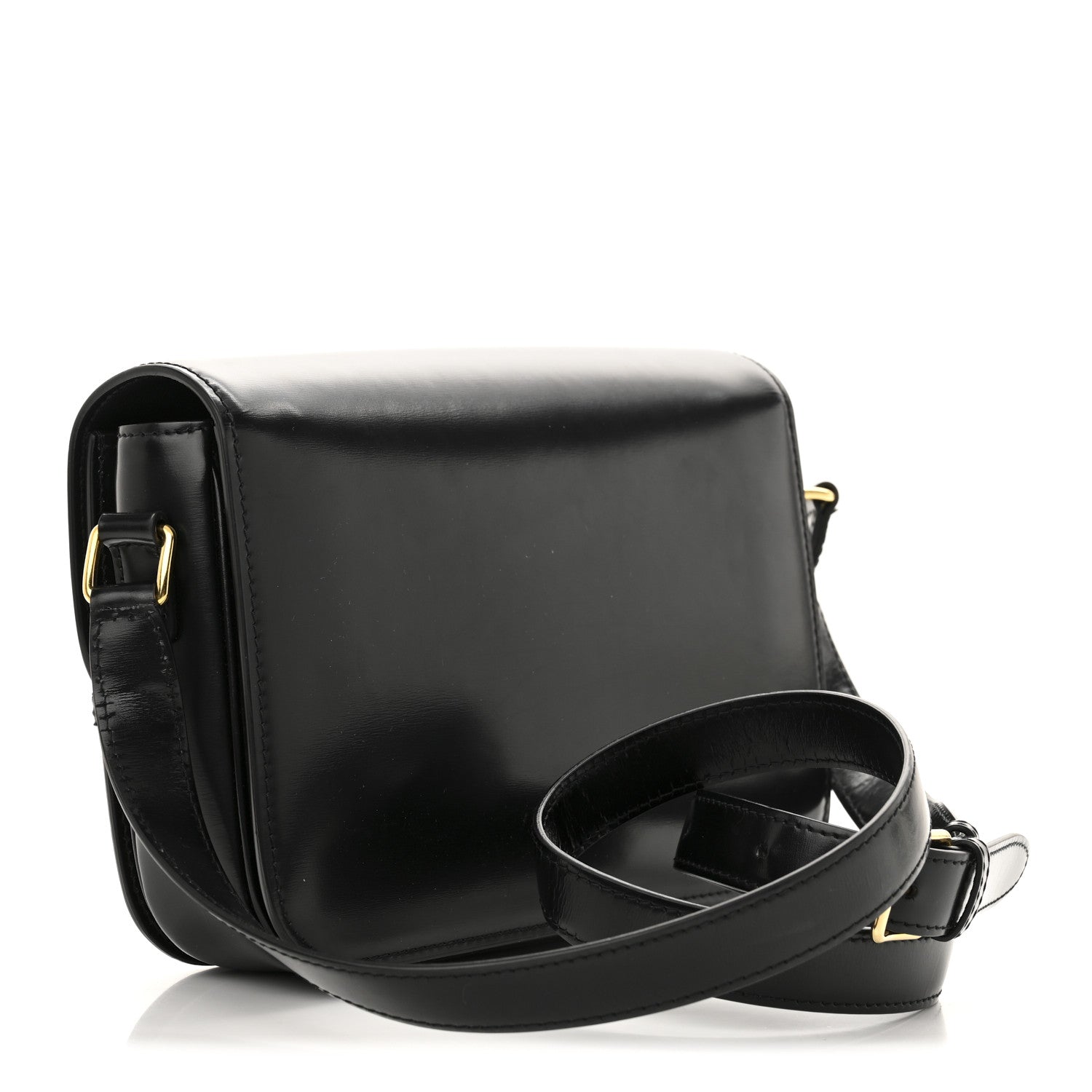 Celine Shiny Calfskin Medium Triomphe Black 3 of 14