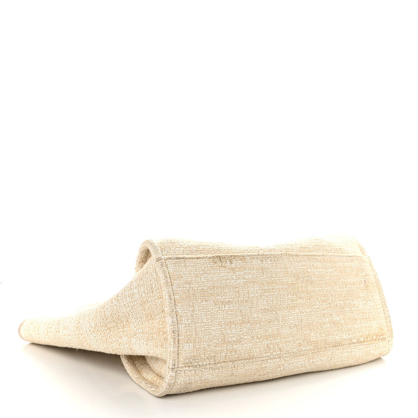 Mixed Fibers Calfskin Medium Deauville Tote Light Beige