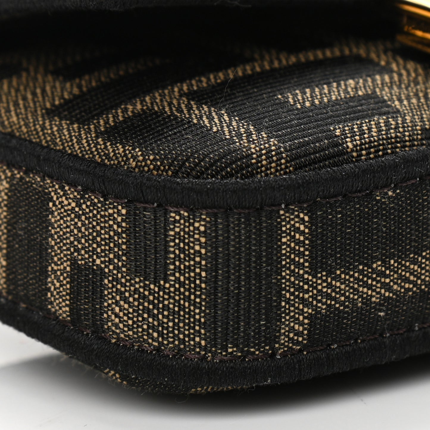 Fabric Jacquard FF 1974 Nano Baguette Charm Tobacco Moro Black