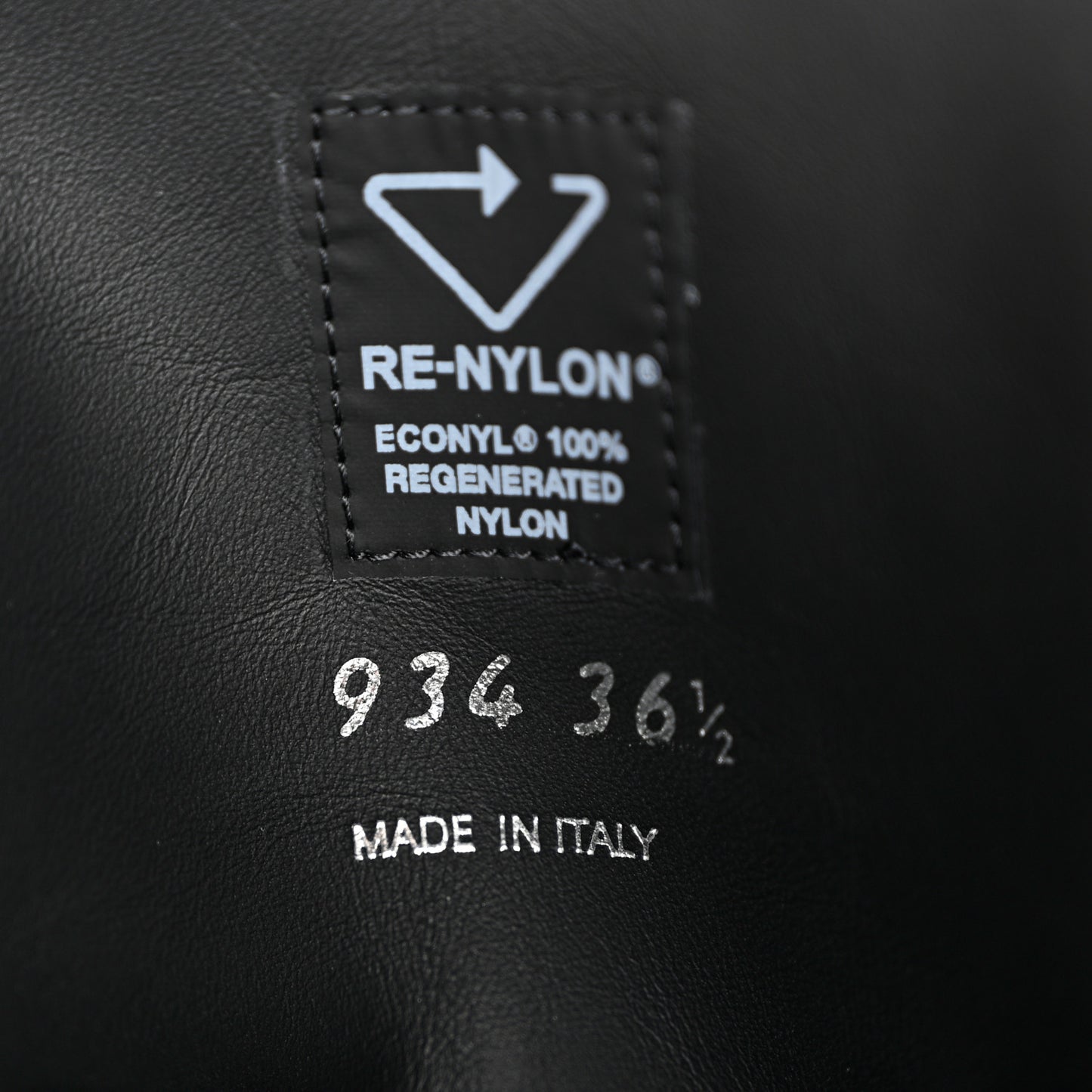 Re-Nylon Spazzolato Metal Triangle Logo Tall 55mm Combat Boots 36.5 Black