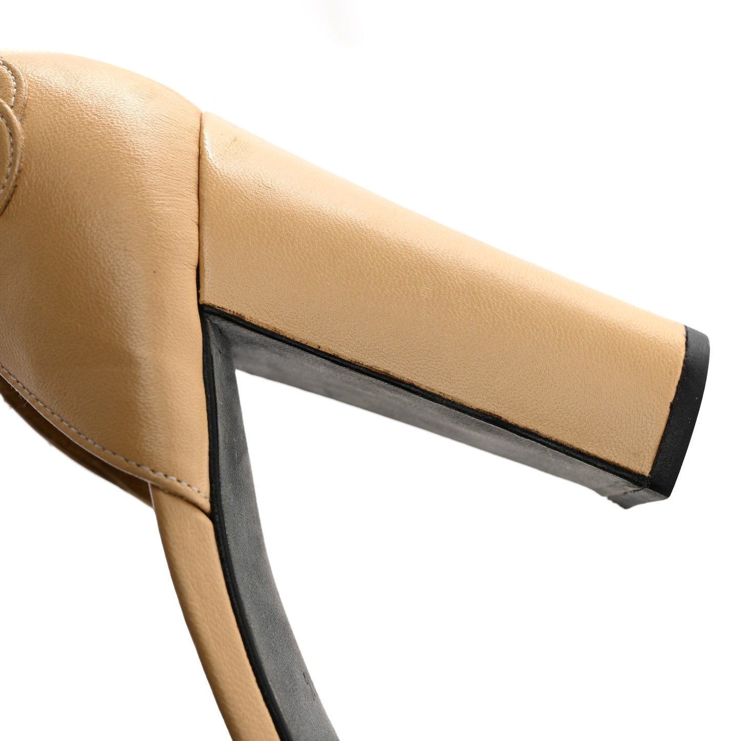 Lambskin Cap Toe CC Pumps 39.5 Beige Black