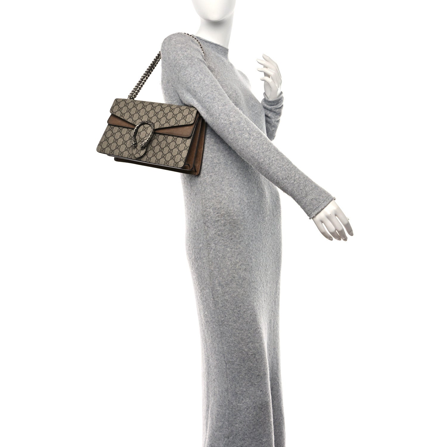 Gucci GG Supreme Monogram Small Dionysus Shoulder Bag Taupe 2 of 10