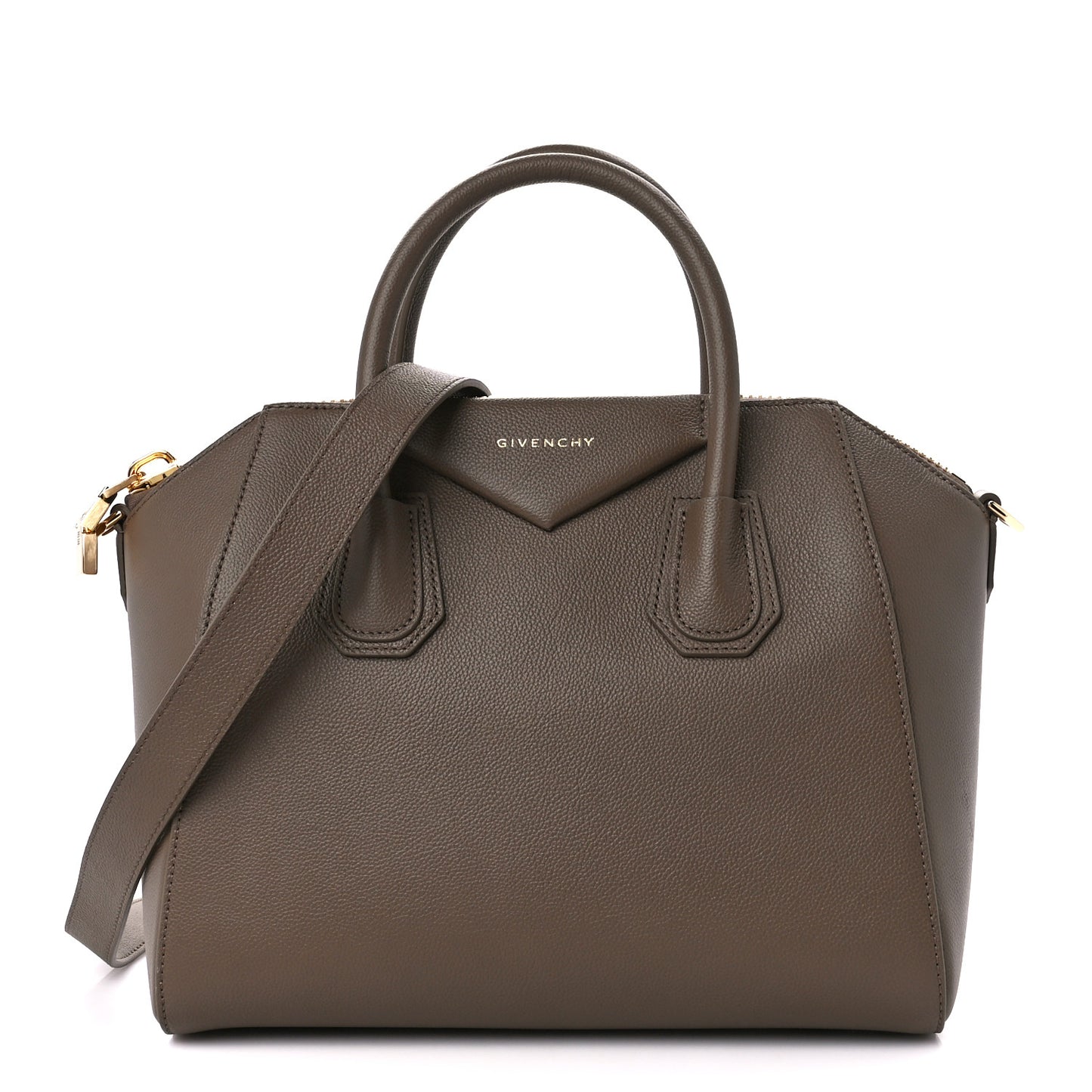Grained Calfskin Small Antigona Taupe