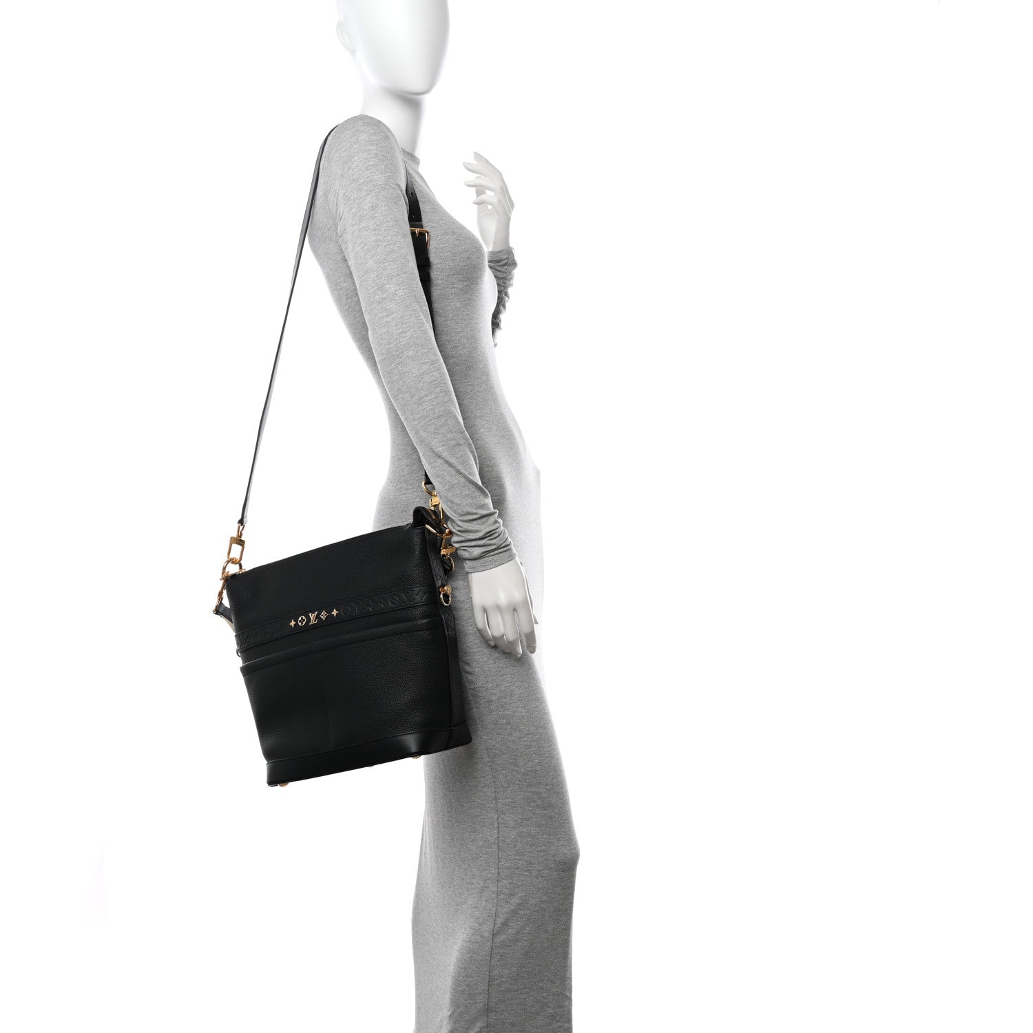 Louis Vuitton Calfskin Cruiser GM Black 2 of 9