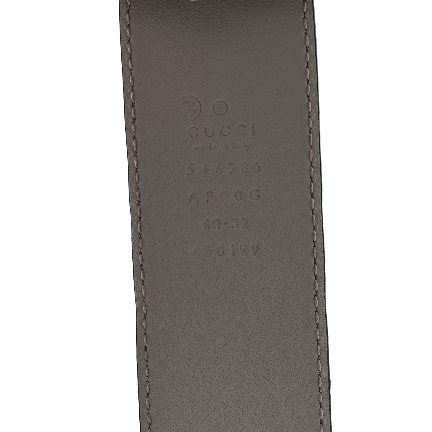 Calfskin Interlocking G Belt 80 32 Storm Grey