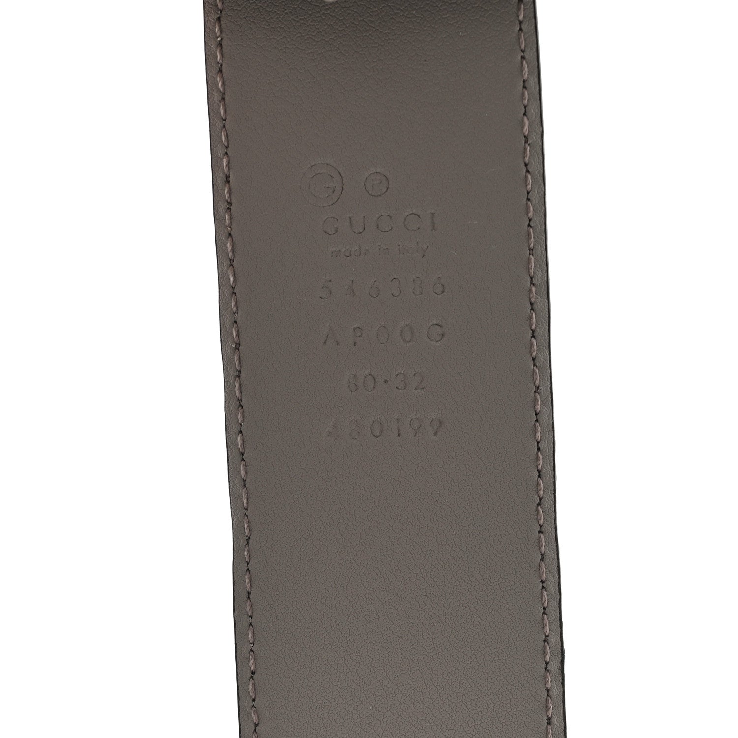 Gucci Calfskin Interlocking G Belt 80 32 Storm Grey 3 of 4