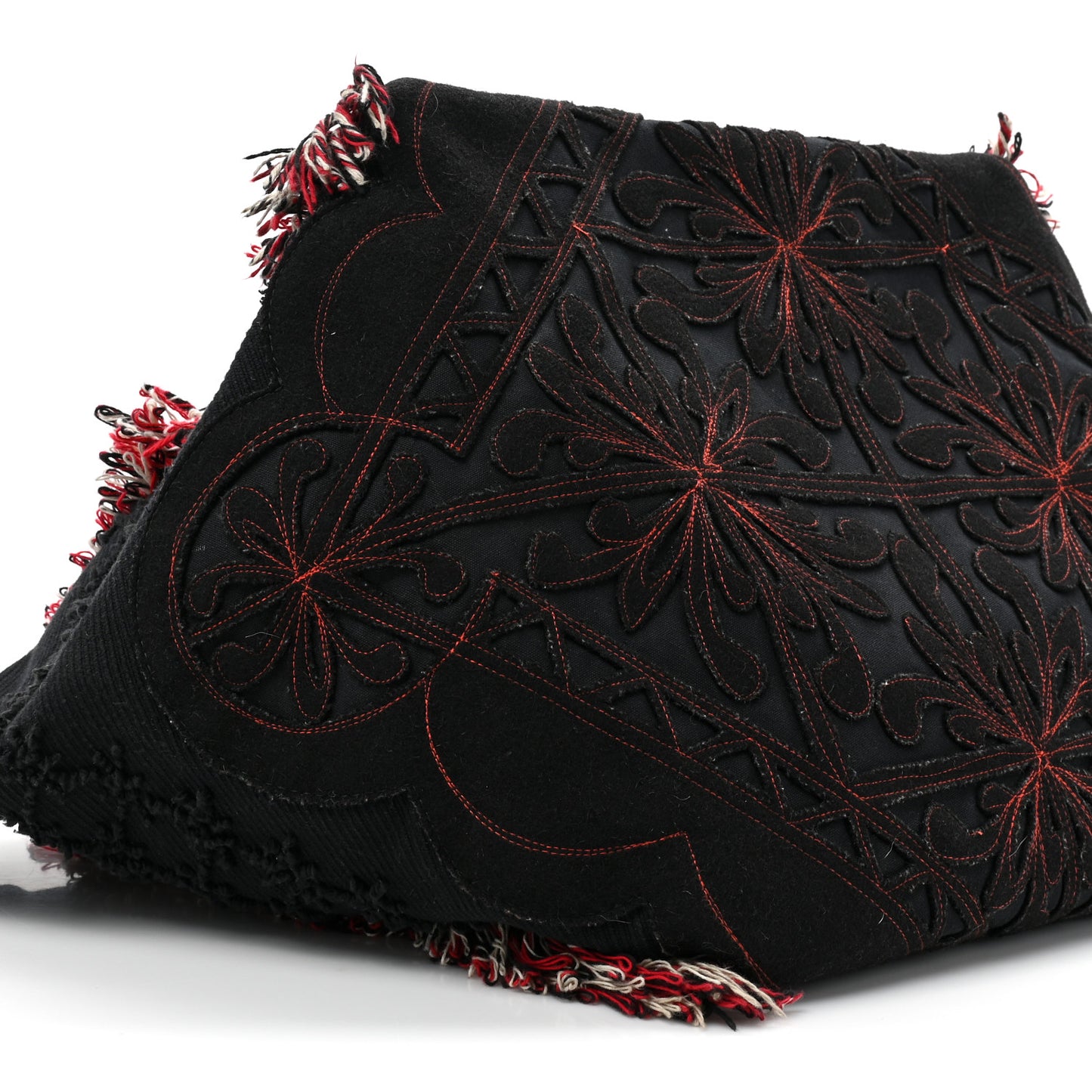 Cotton Embroidered Portugaba Tote Black