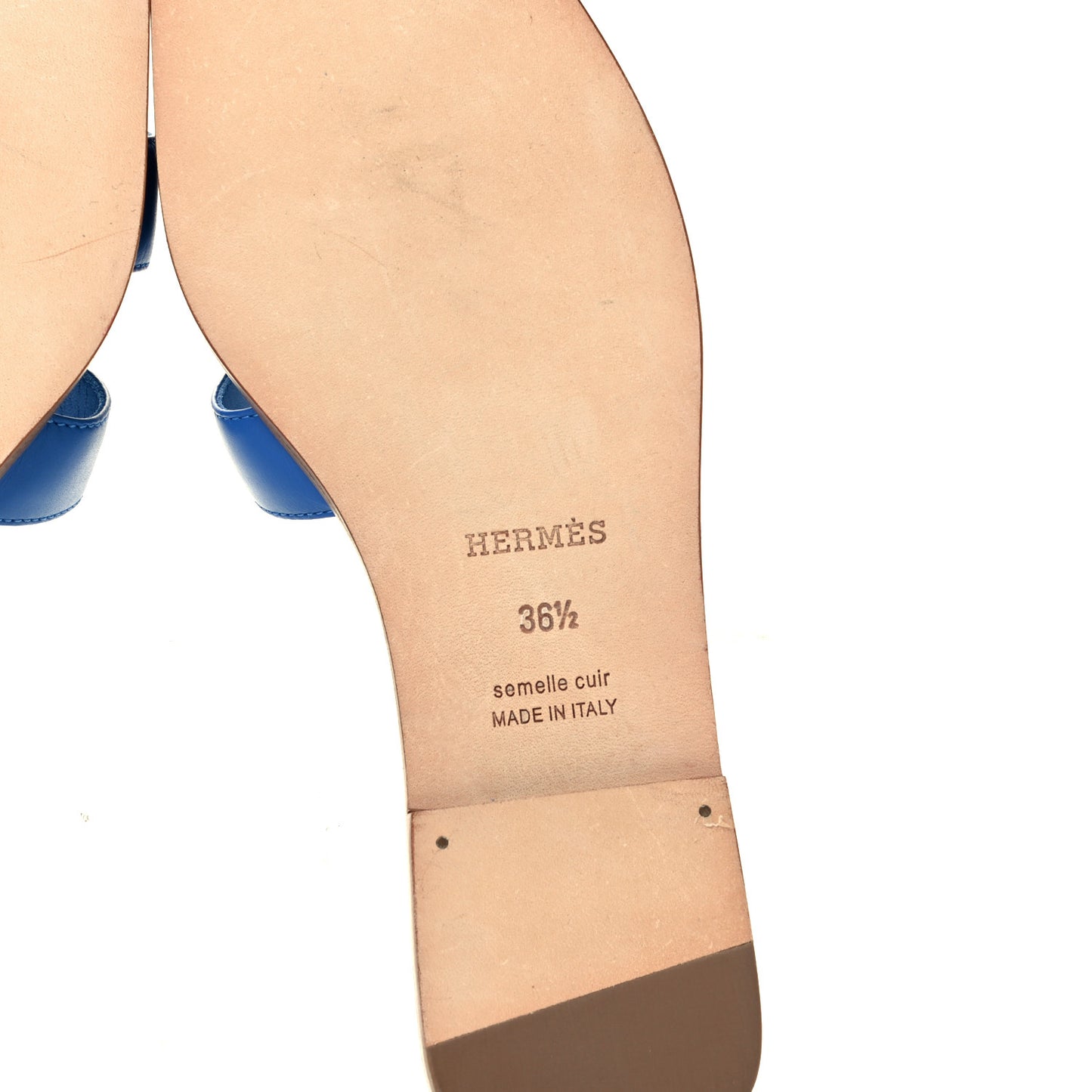 Calfskin Oran Sandals 36.5 Bleu Zanzibar