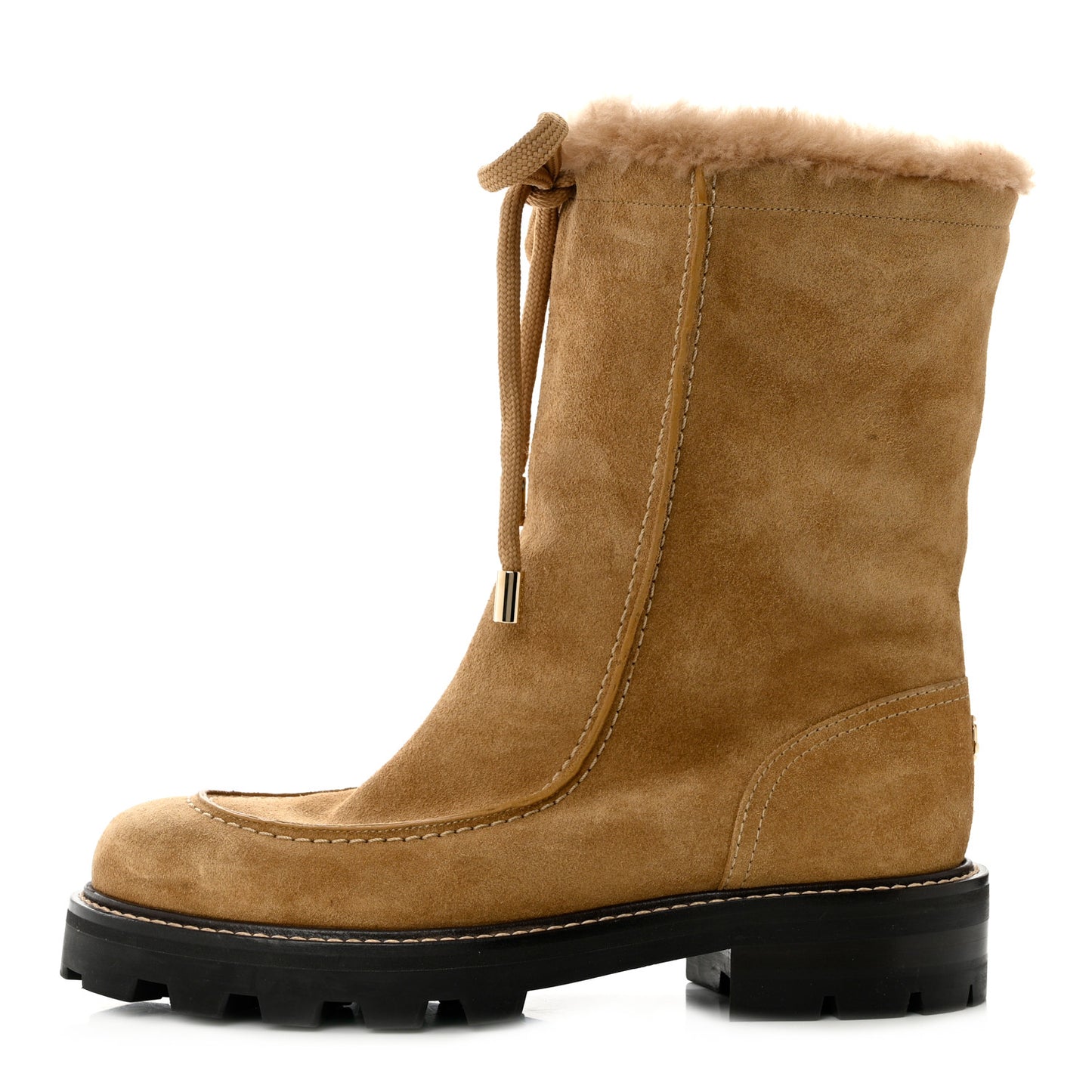 Suede Shearling Buffy Boots 37.5 Honey